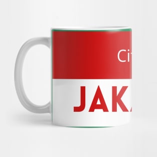 The City of Jakarta in Indonesia Flag Mug